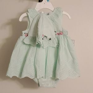 Mint color Dress and Hat